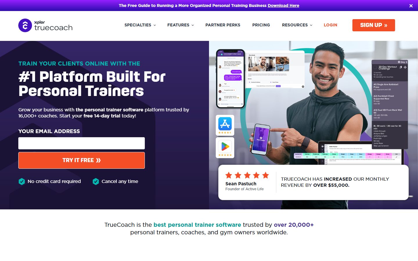 TrueCoach homepage